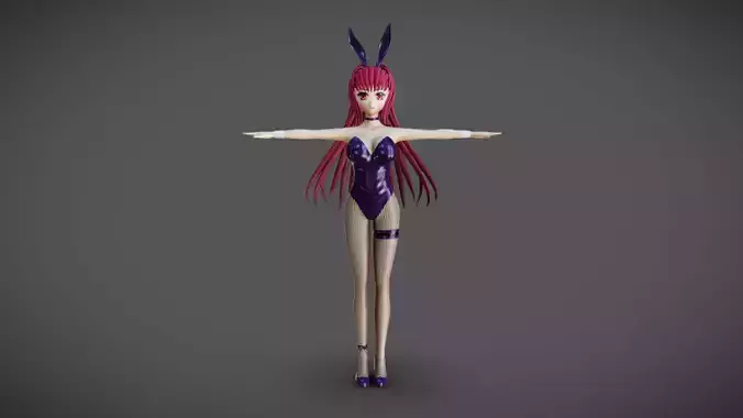 Anime Female 09 - Read Description Low-poly 3D model