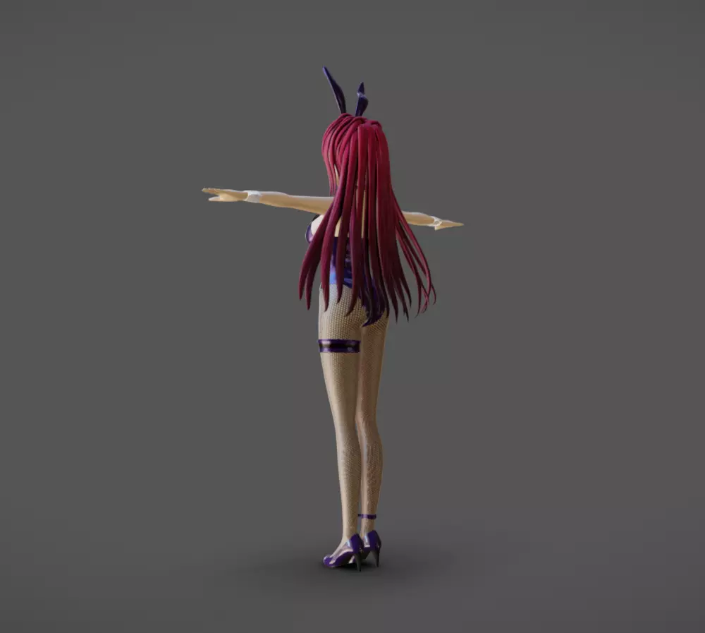 Anime Female 09 - Read Description Low-poly 3D model_3