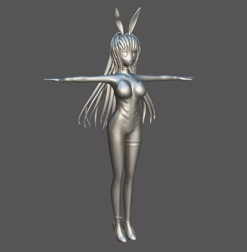 Anime Female 09 - Read Description Low-poly 3D model_15