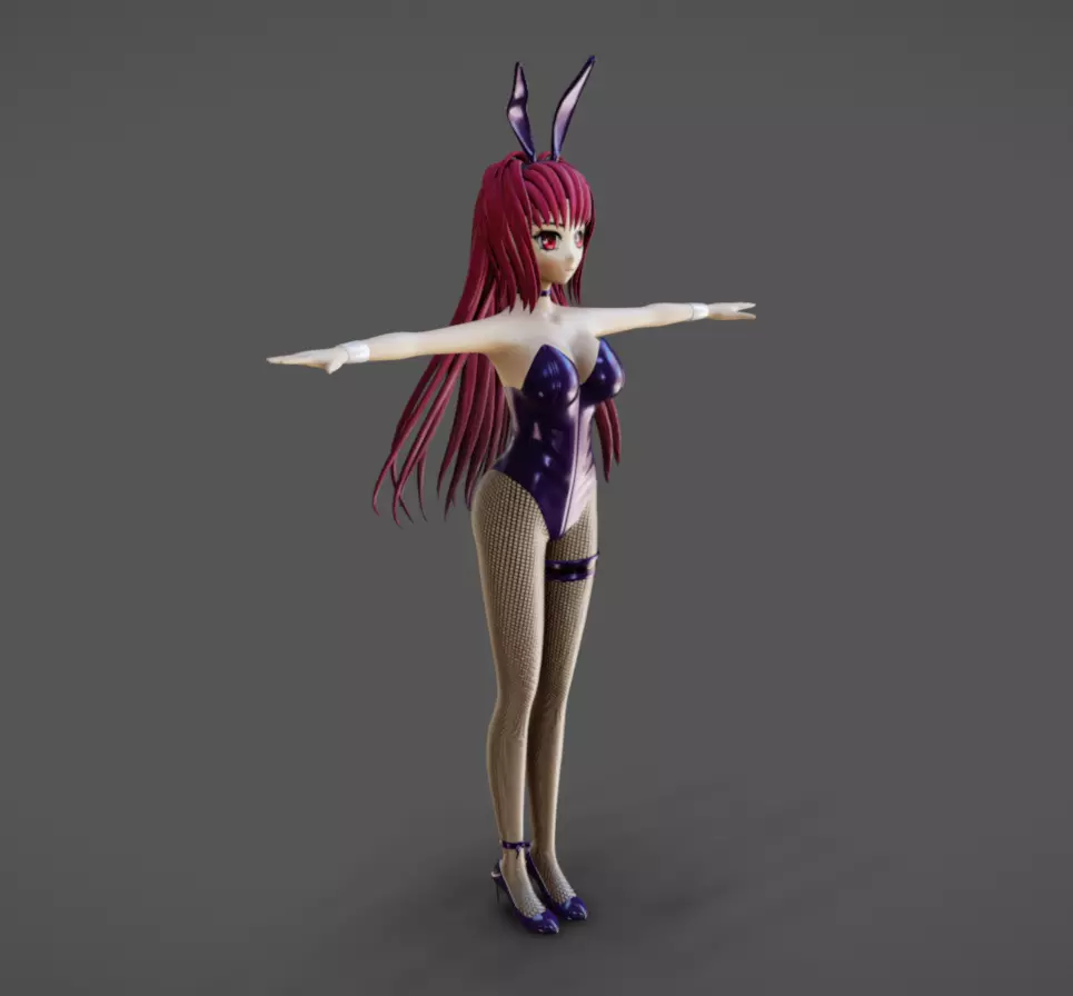 Anime Female 09 - Read Description Low-poly 3D model_1
