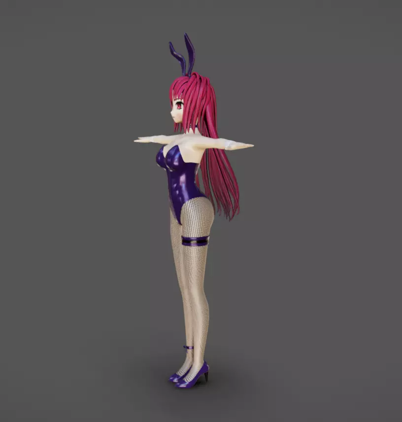 Anime Female 09 - Read Description Low-poly 3D model_4