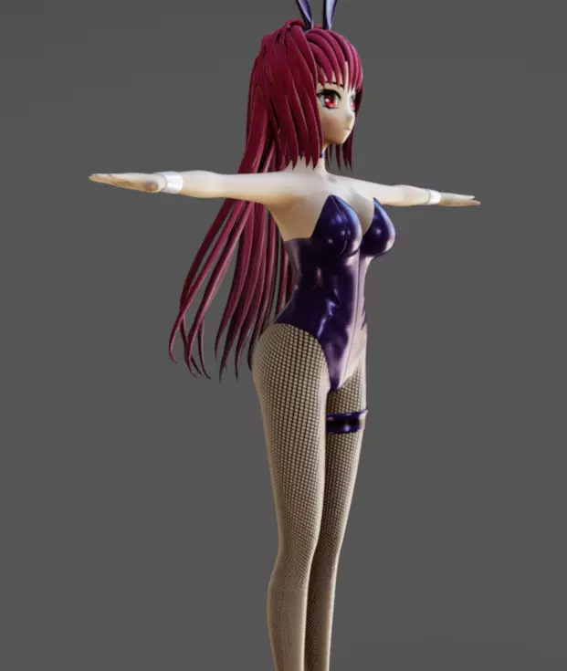 Anime Female 09 - Read Description Low-poly 3D model_9