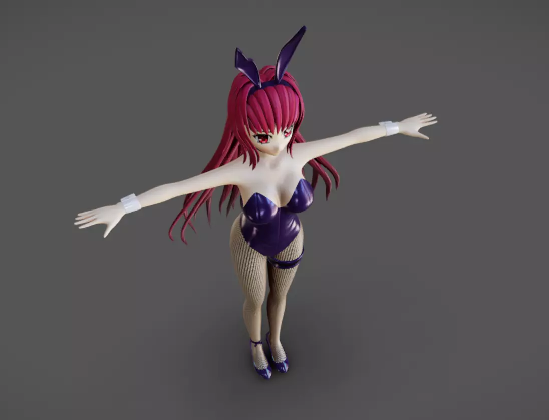 Anime Female 09 - Read Description Low-poly 3D model_5