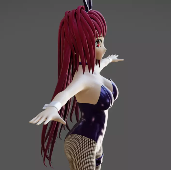 Anime Female 09 - Read Description Low-poly 3D model_7