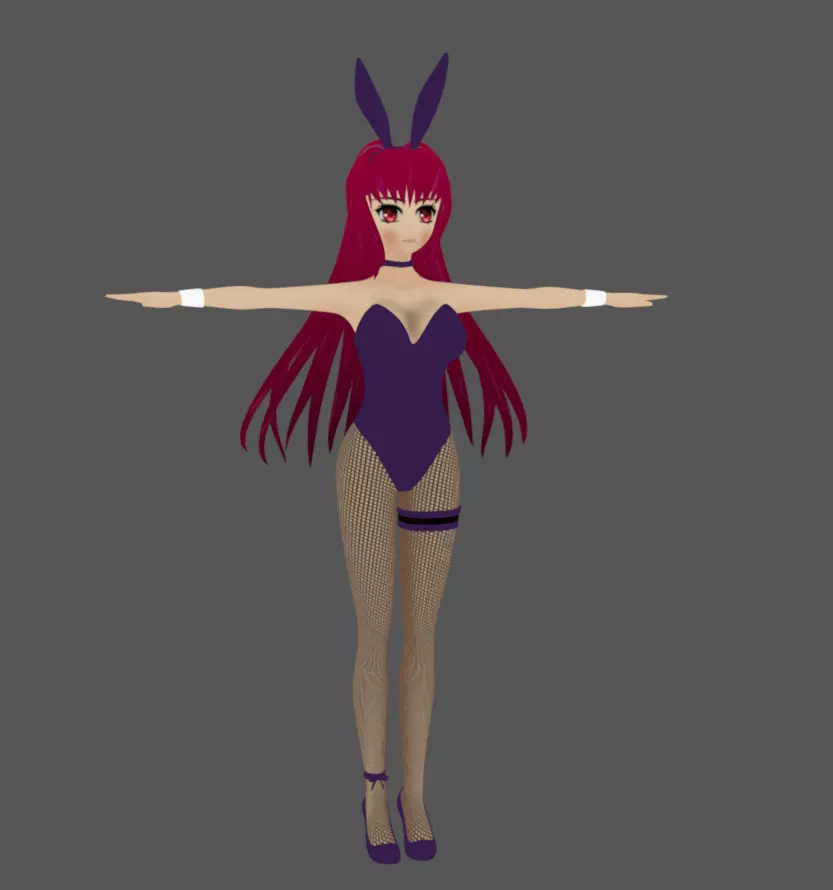 Anime Female 09 - Read Description Low-poly 3D model_13
