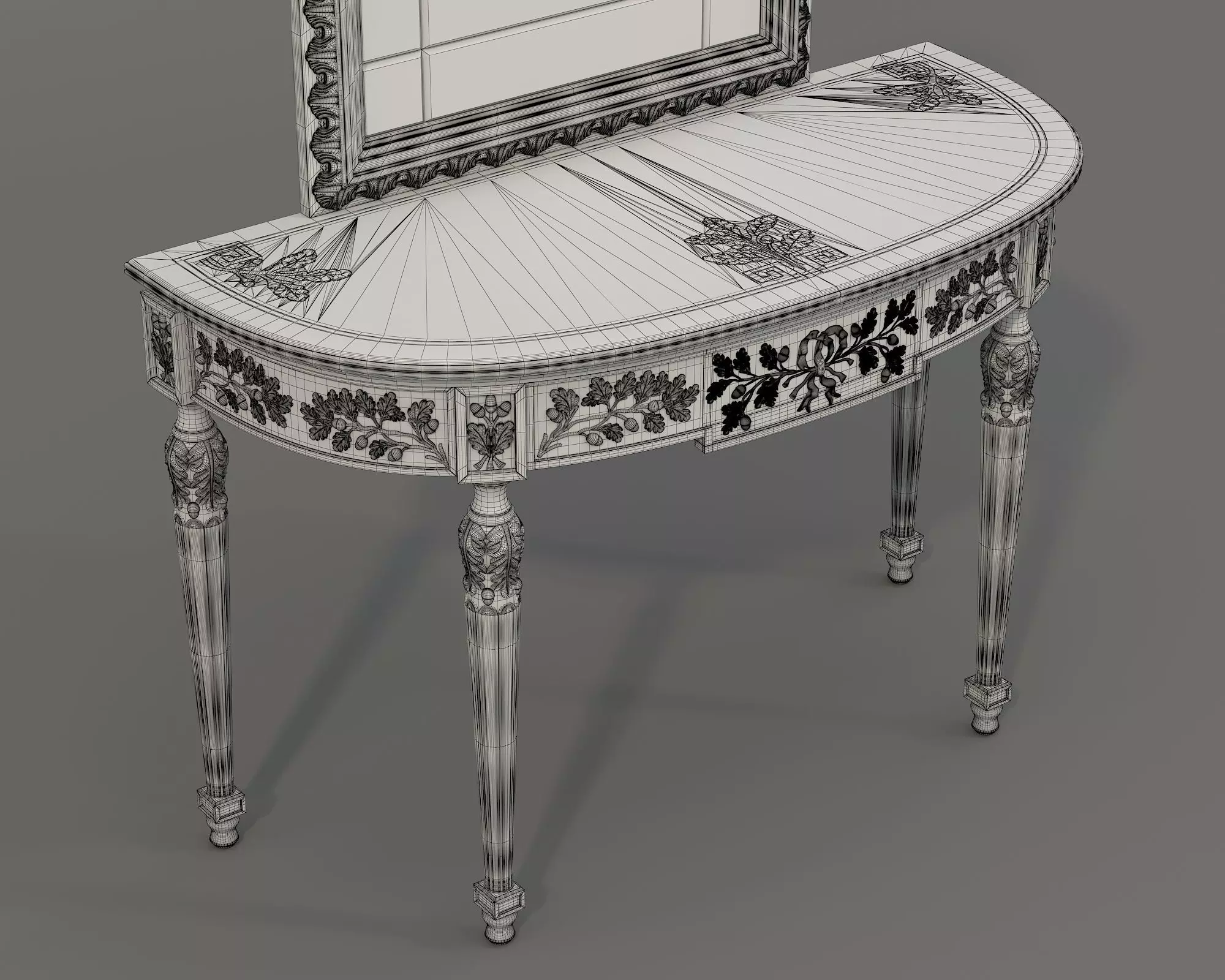 Classic European Style Console Table 21 3D model_8