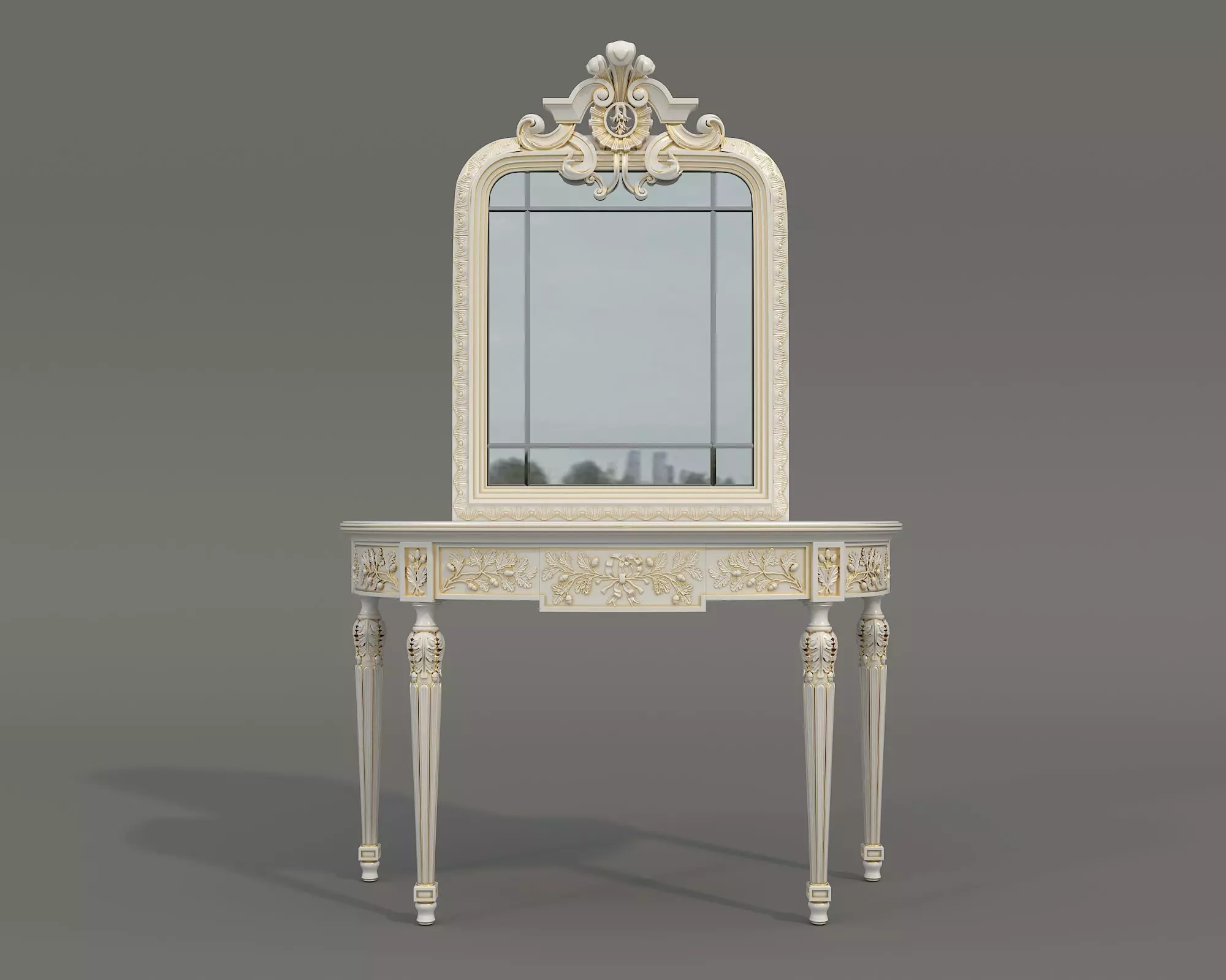 Classic European Style Console Table 21 3D model_2