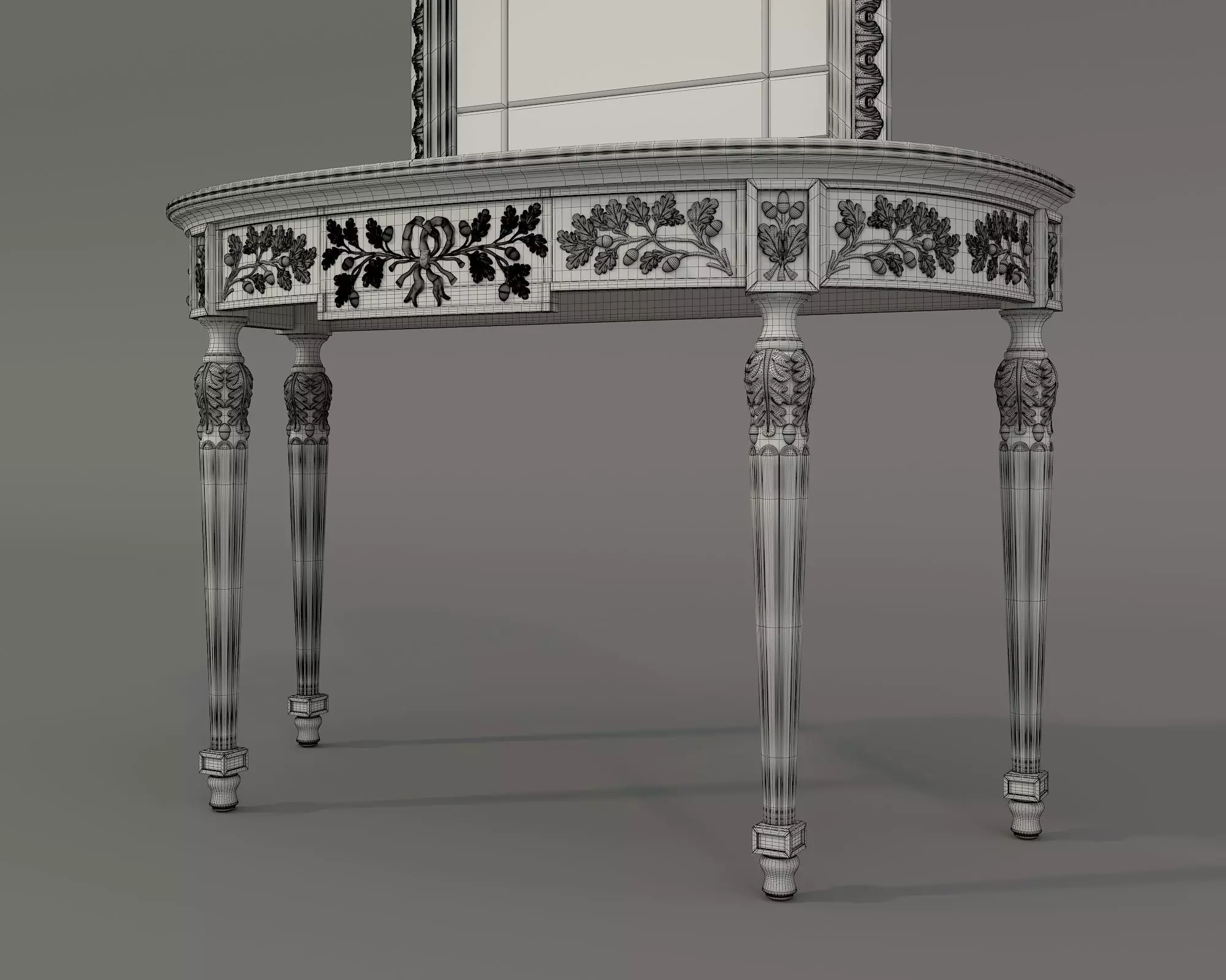 Classic European Style Console Table 21 3D model_9