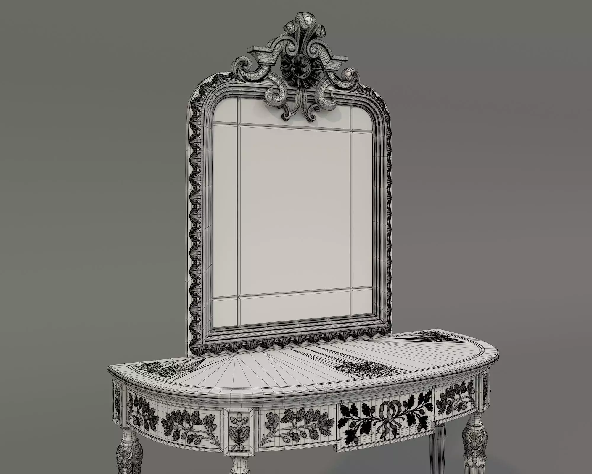 Classic European Style Console Table 21 3D model_10