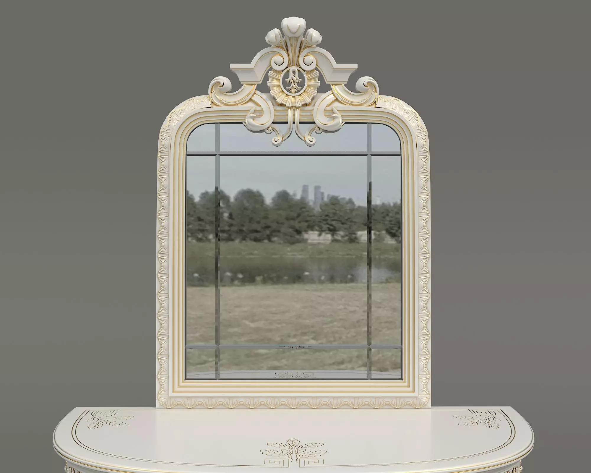 Classic European Style Console Table 21 3D model_6