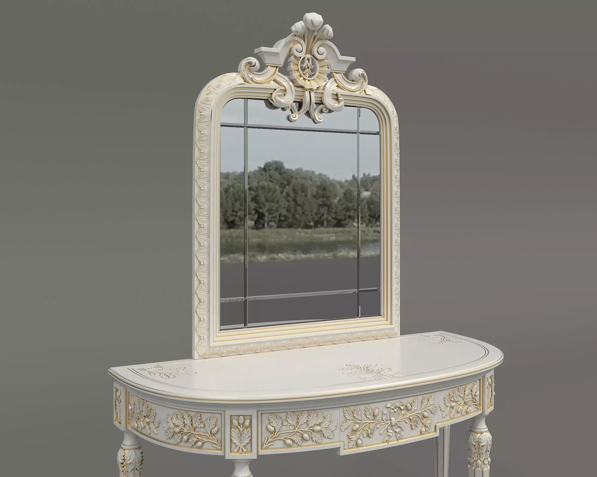 Classic European Style Console Table 21 3D model_4
