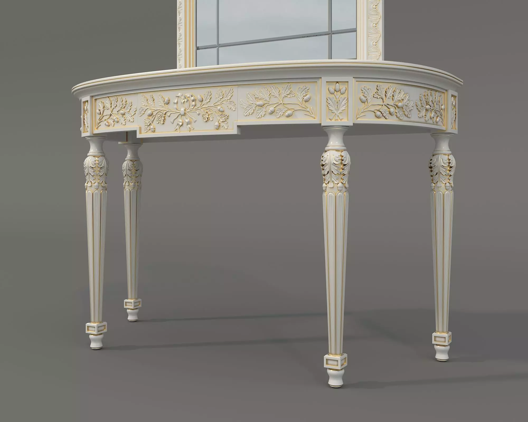Classic European Style Console Table 21 3D model_5