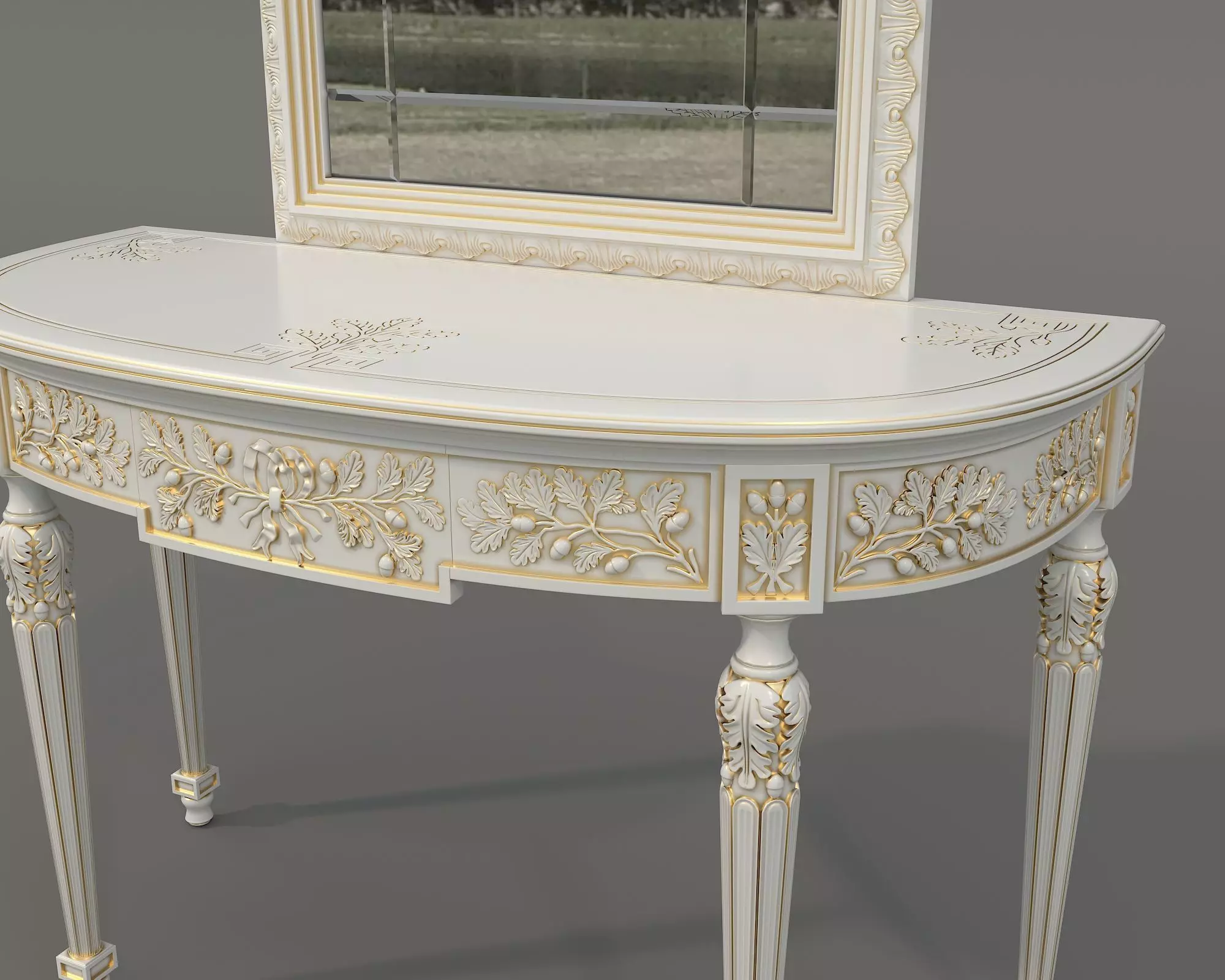 Classic European Style Console Table 21 3D model_7