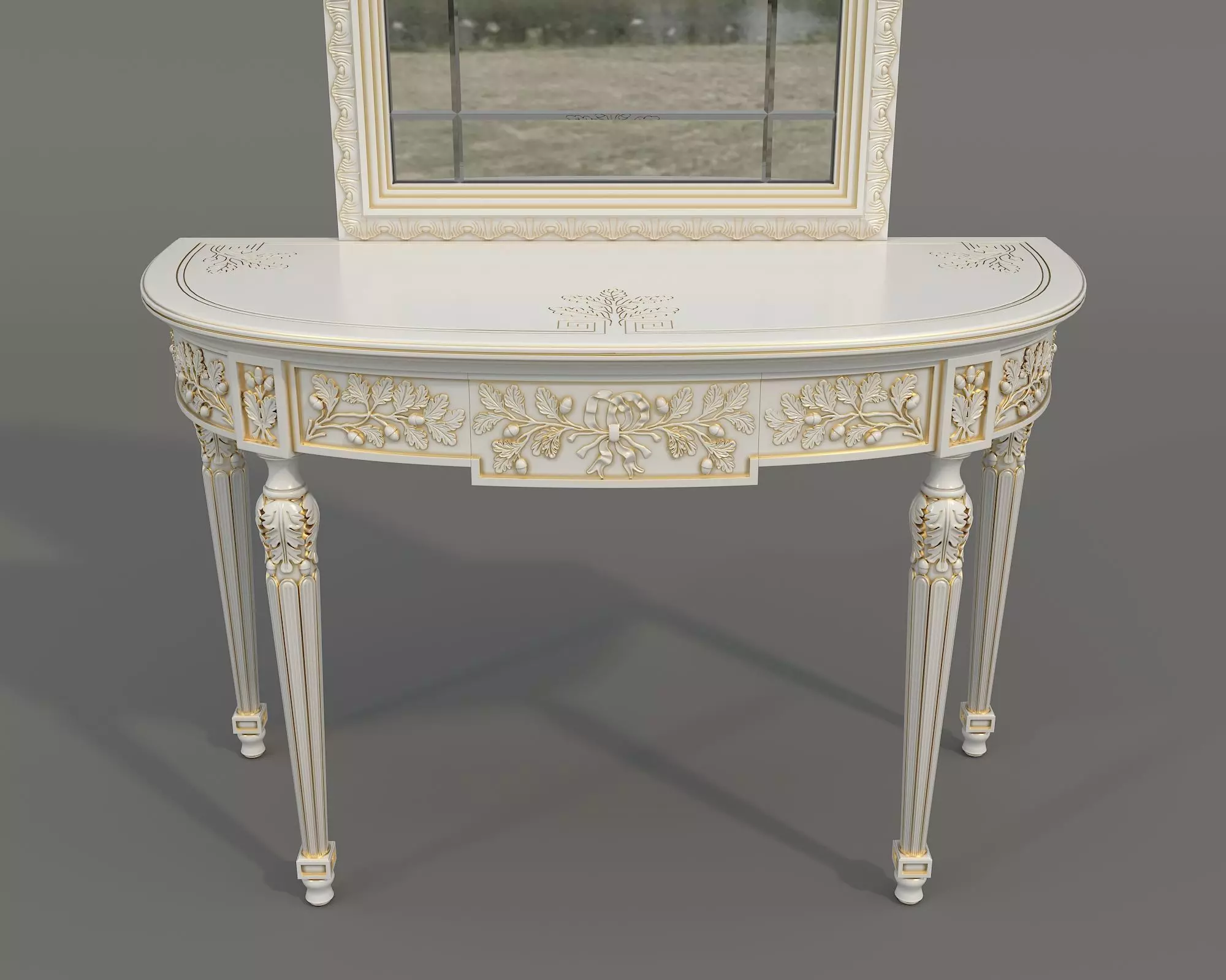 Classic European Style Console Table 21 3D model_3