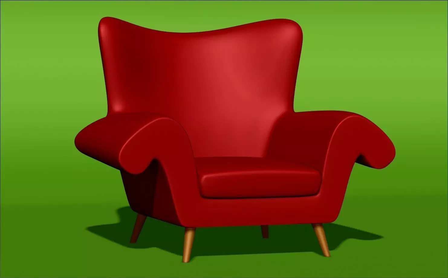 Stylized 1950 Chair 3D print model
