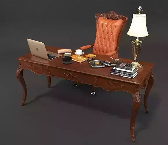 Classic European Style Working Table 2 3D model