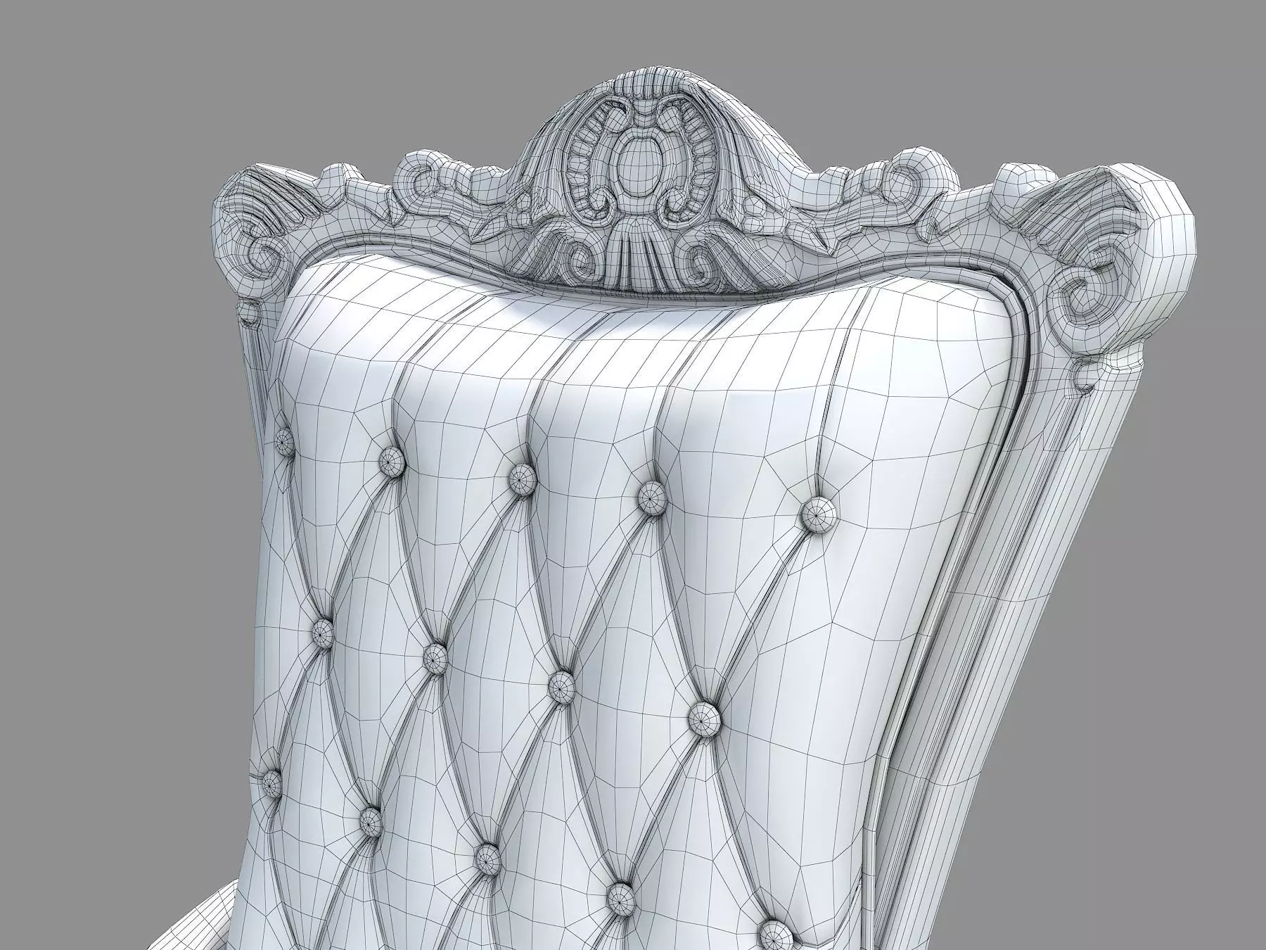 Classic European Style Working Table 2 3D model_16