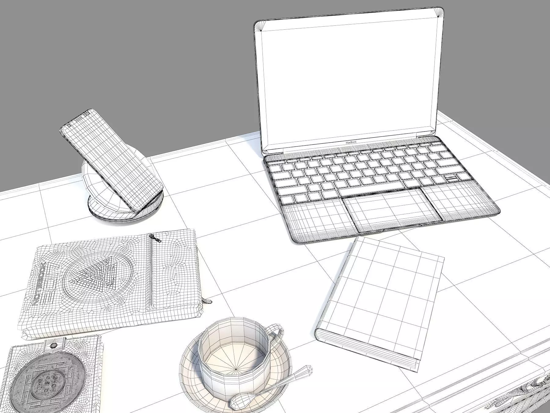 Classic European Style Working Table 2 3D model_11