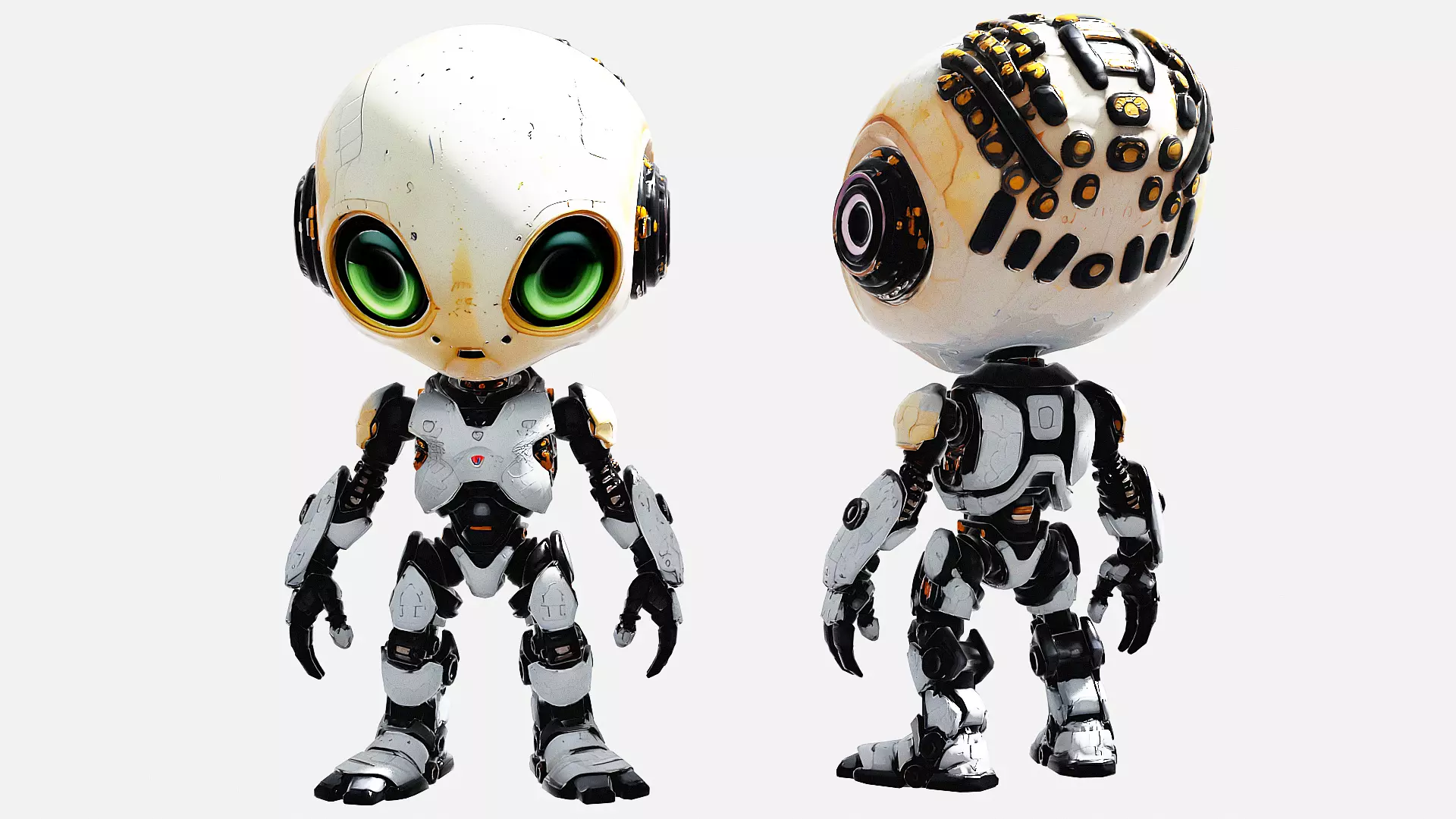 3D Cyborg Alien Character PBR Texture Description Low-poly 3D model_3