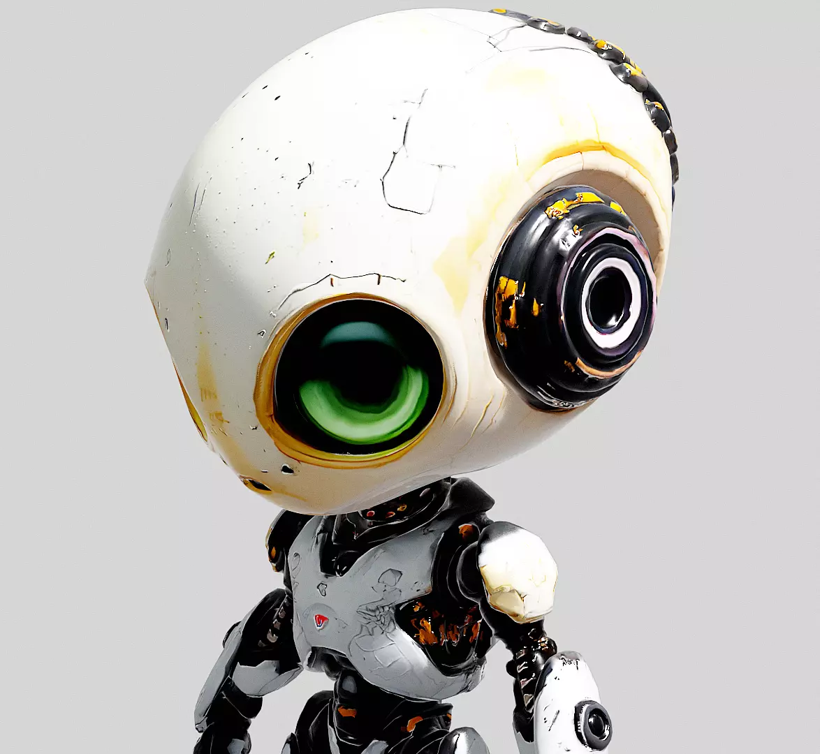 3D Cyborg Alien Character PBR Texture Description Low-poly 3D model_6