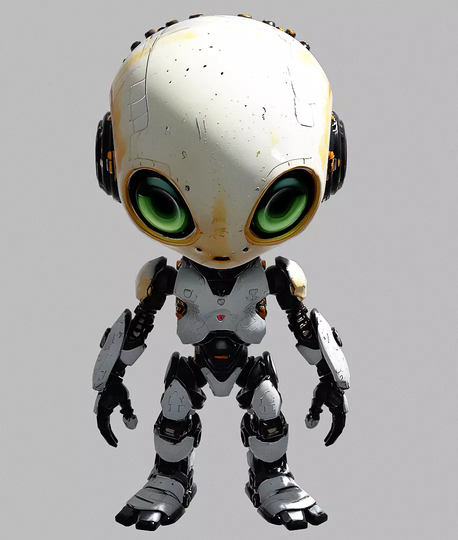 3D Cyborg Alien Character PBR Texture Description Low-poly 3D model_1