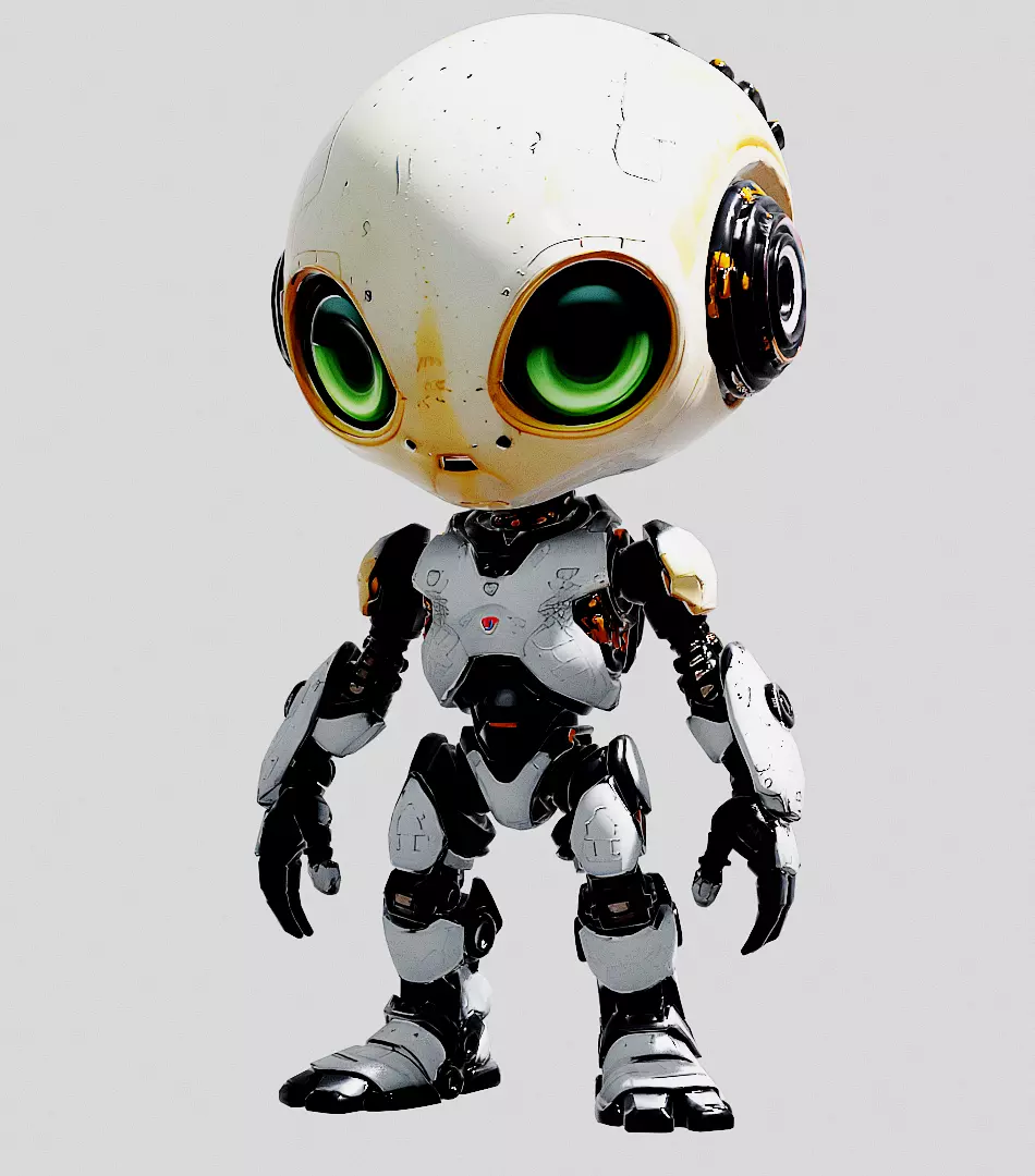 3D Cyborg Alien Character PBR Texture Description Low-poly 3D model_0