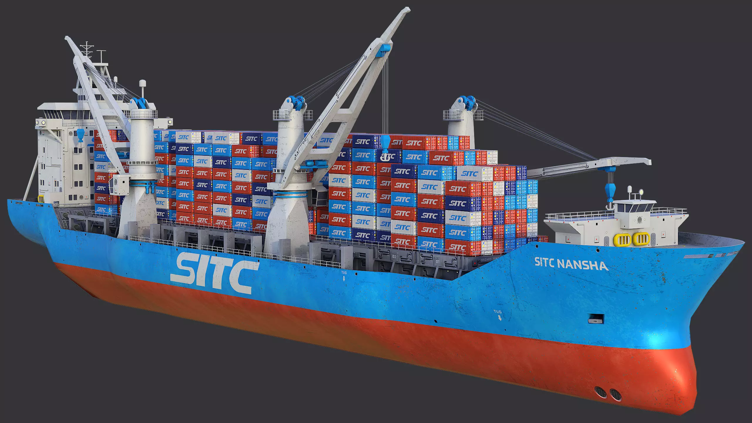 Heavy Lift Cargo Ship 8 - SITC - Lowpoly PBR Low-poly 3D model_5