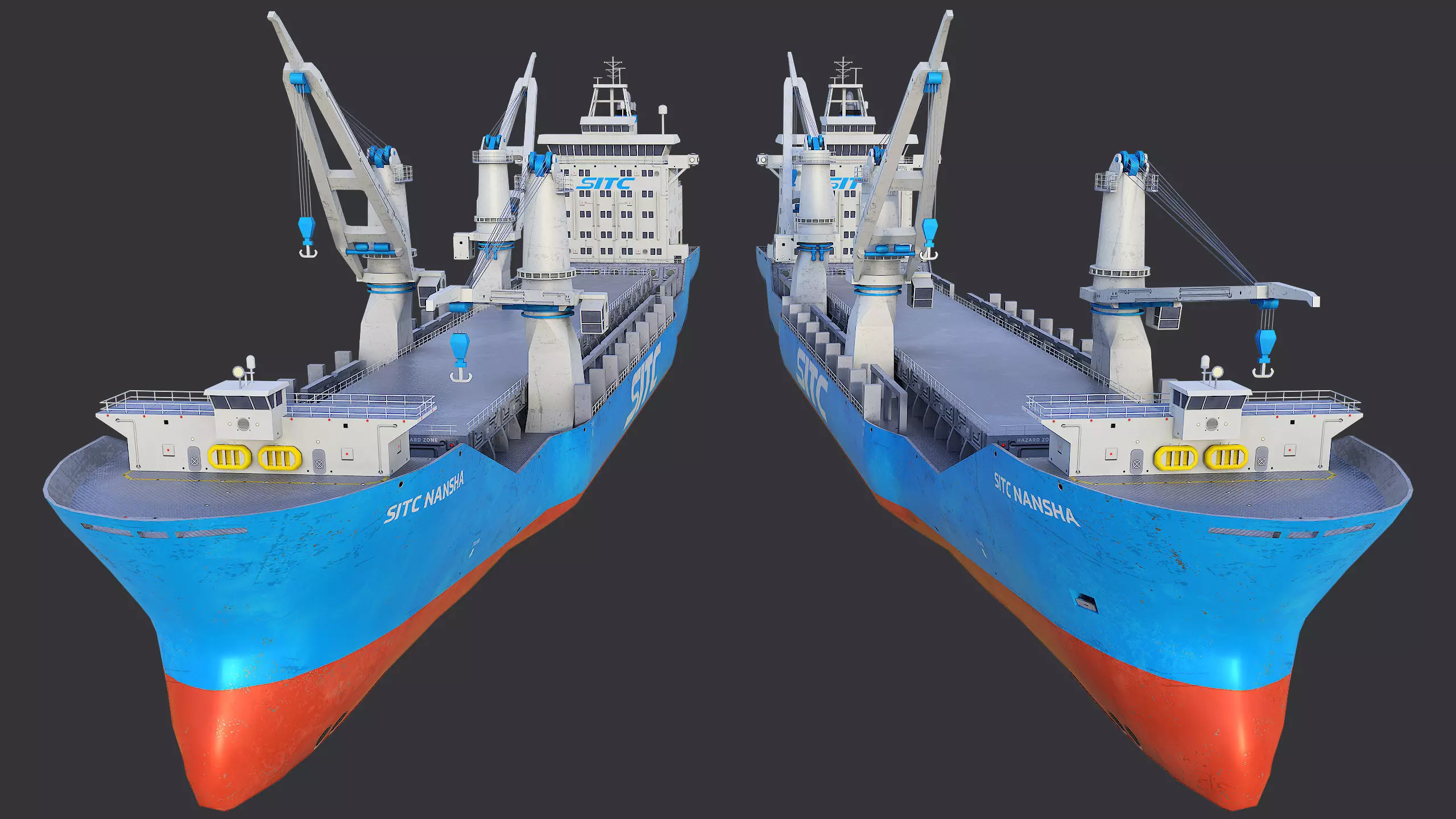 Heavy Lift Cargo Ship 8 - SITC - Lowpoly PBR Low-poly 3D model_10