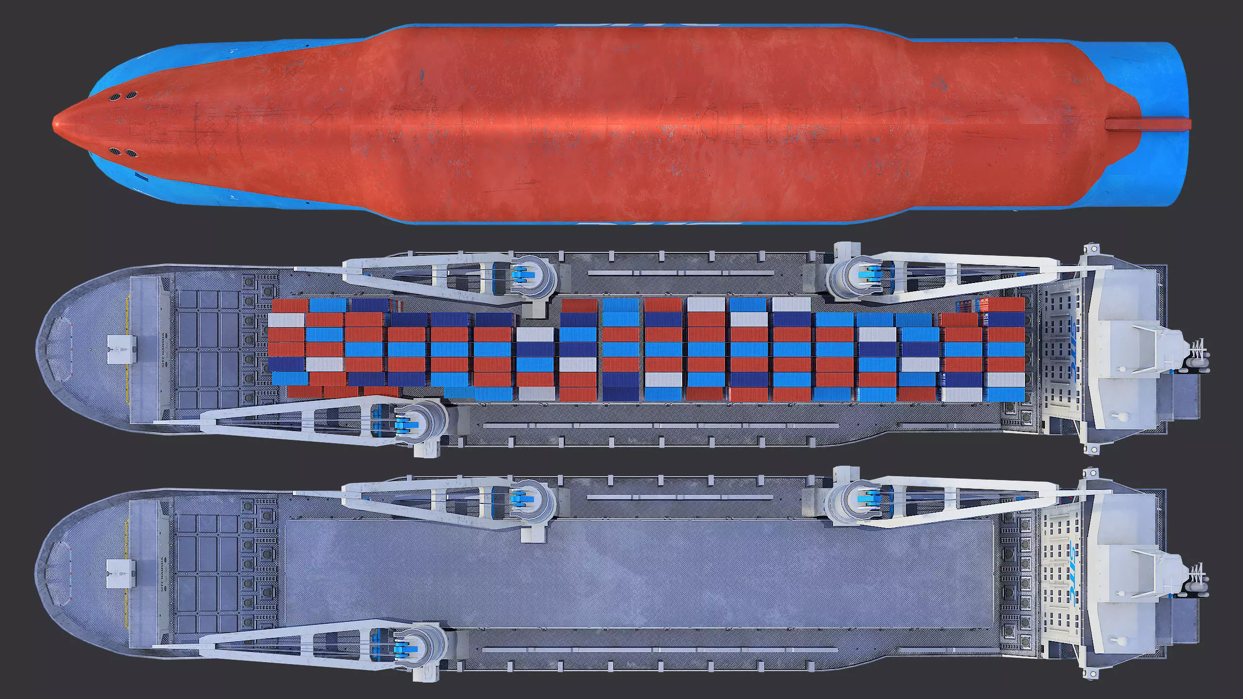 Heavy Lift Cargo Ship 8 - SITC - Lowpoly PBR Low-poly 3D model_14