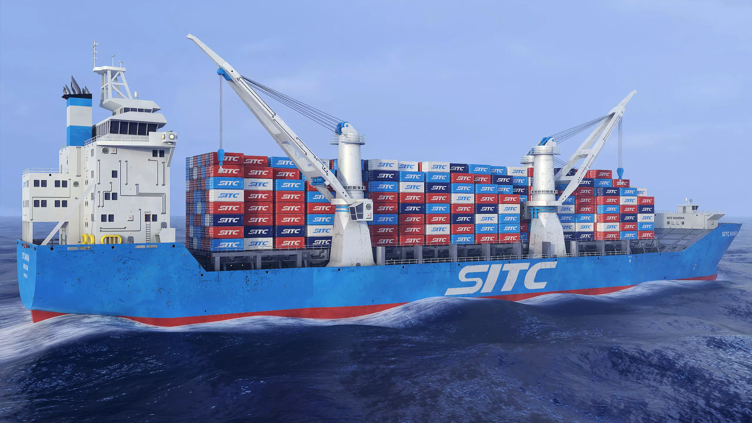 Heavy Lift Cargo Ship 8 - SITC - Lowpoly PBR Low-poly 3D model_2