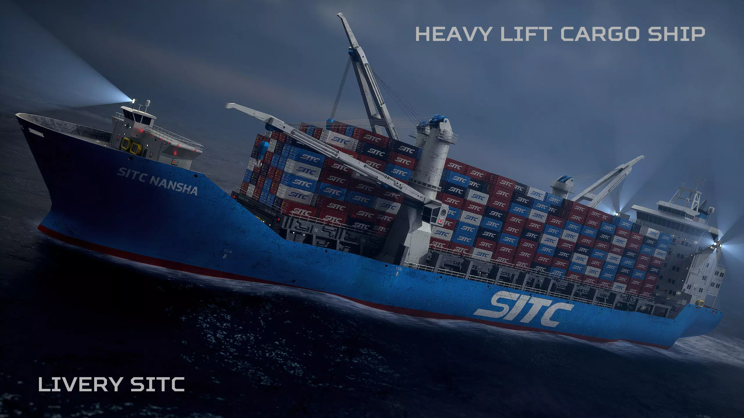 Heavy Lift Cargo Ship 8 - SITC - Lowpoly PBR Low-poly 3D model_3