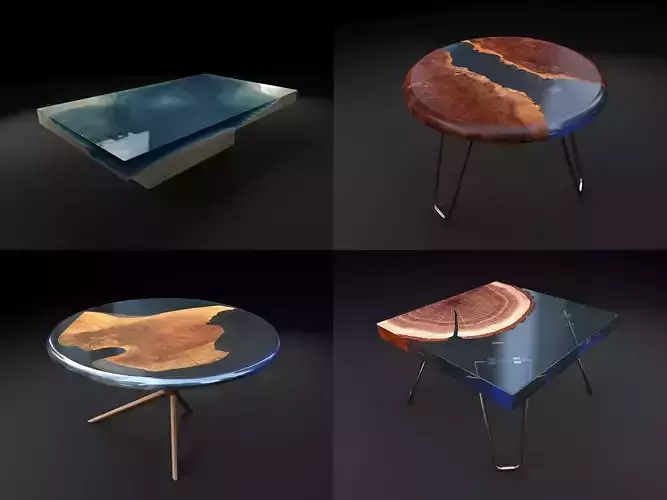 Epoxy Resin Coffee Table Collection 3D model