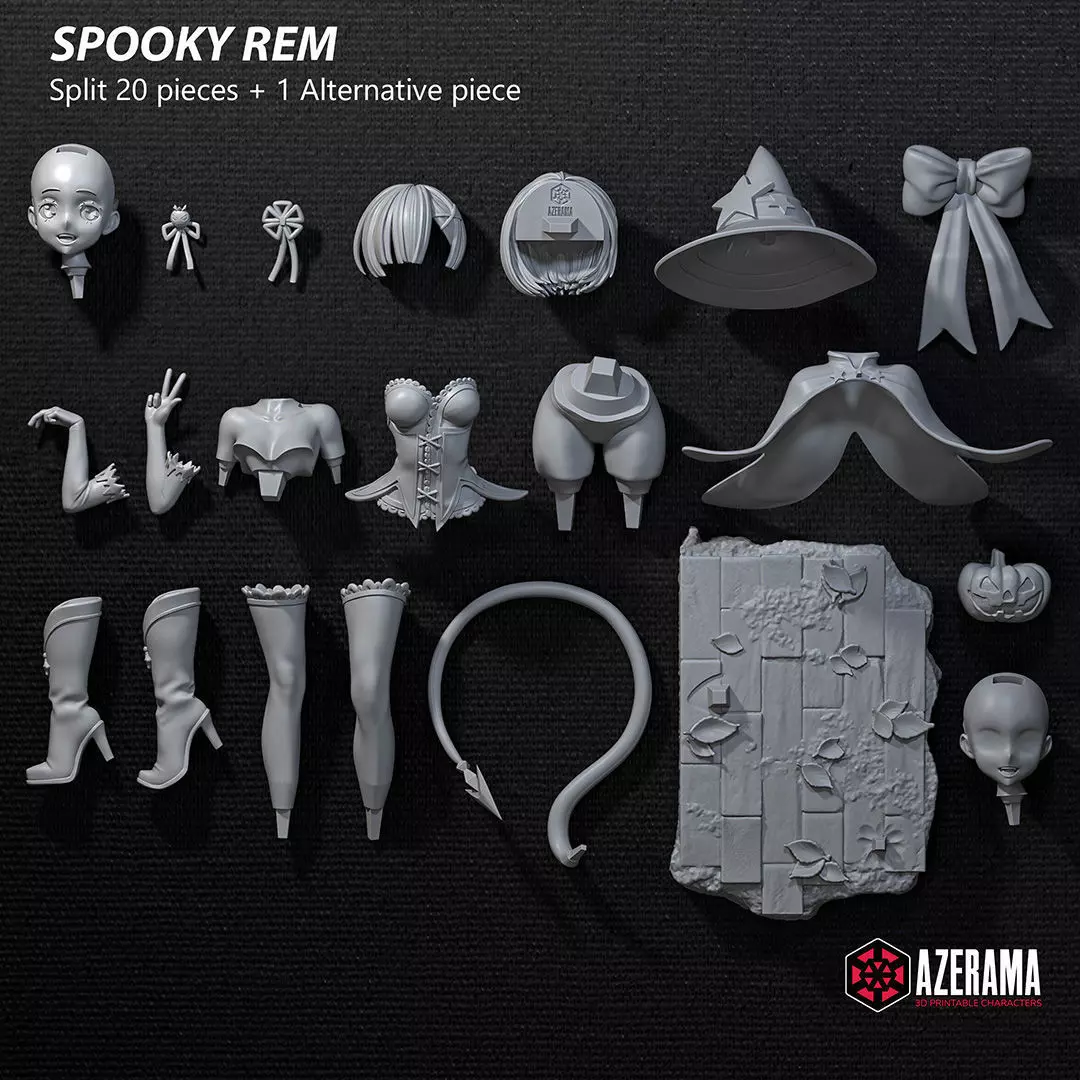 Spooky Rem STL Ready for 3D Printing 3D print model_12