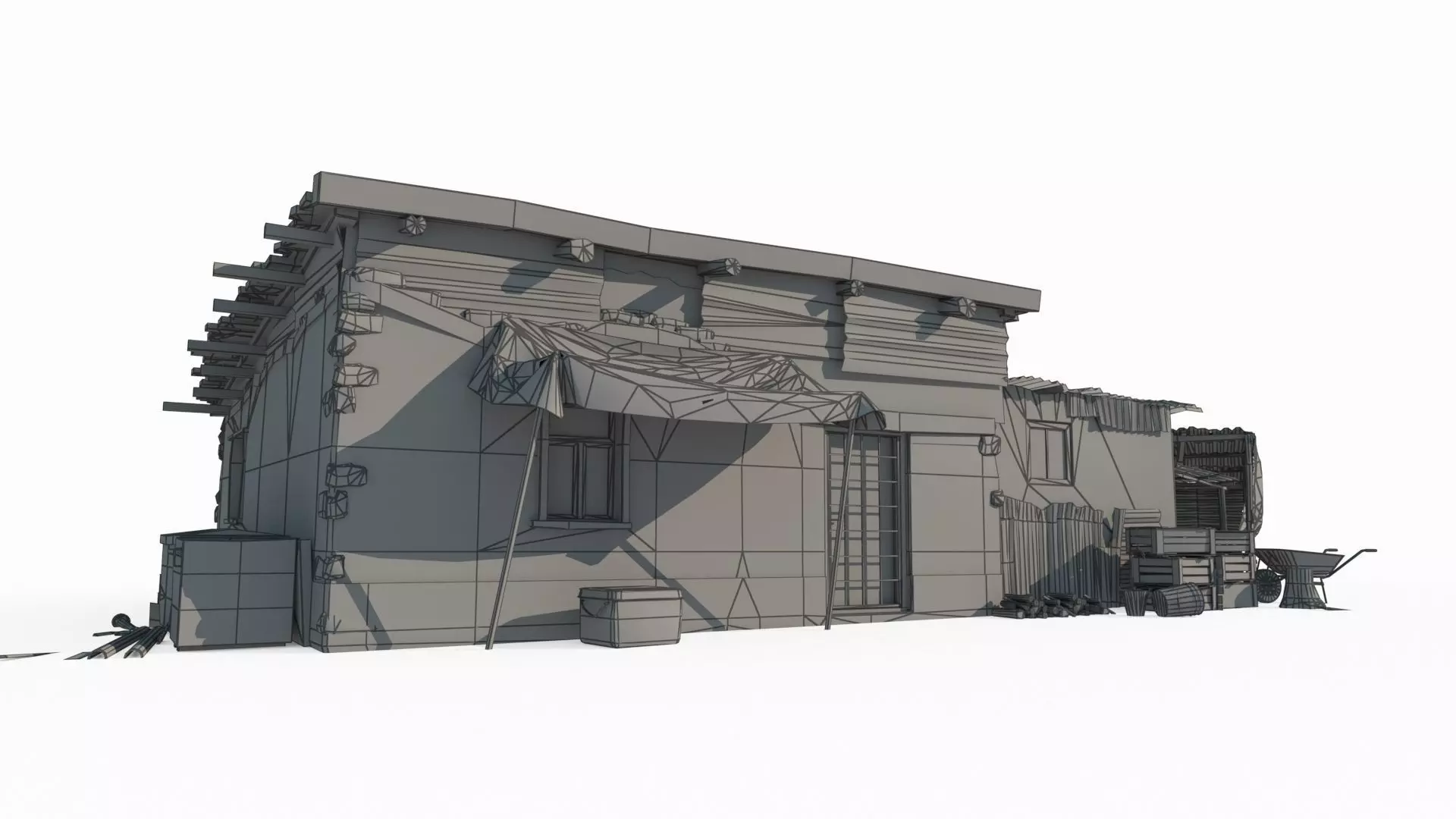 Modern Architecture Wild Hunter s Cabin and Tin Shed 3D model_7