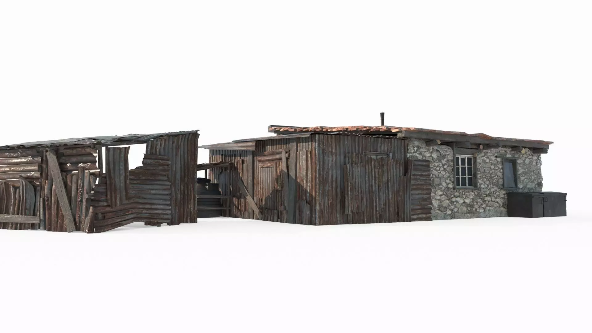 Modern Architecture Wild Hunter s Cabin and Tin Shed 3D model_4
