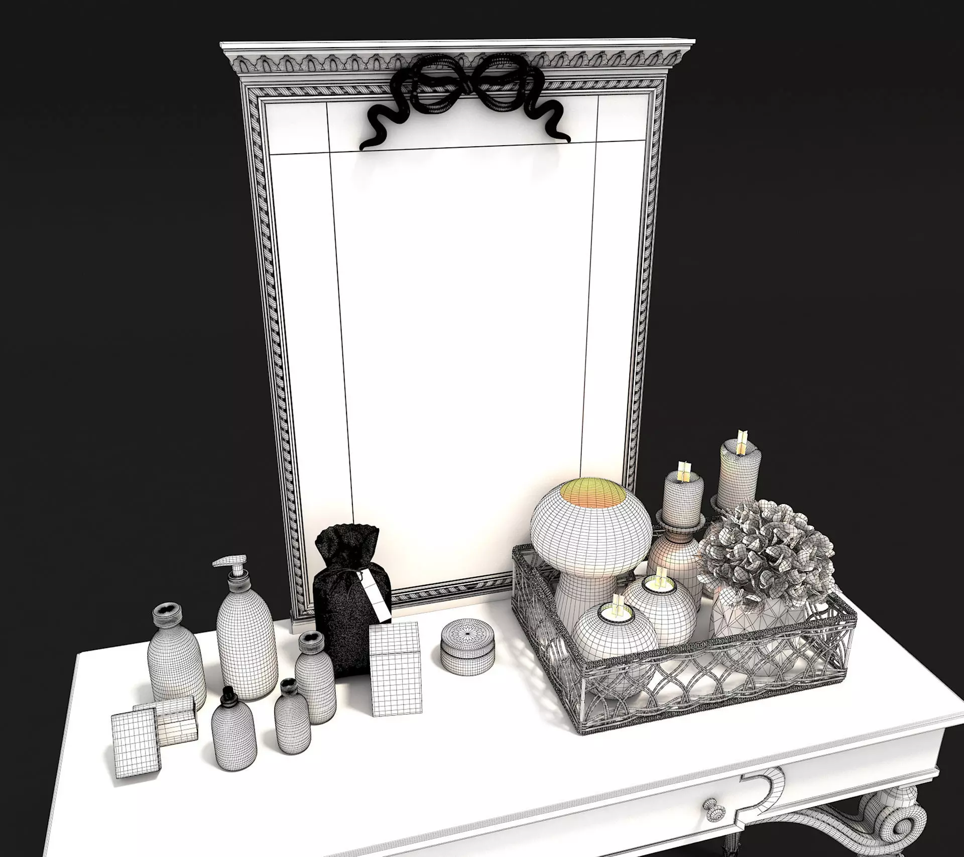 Classic European Style Dressing Table 2 3D model_8