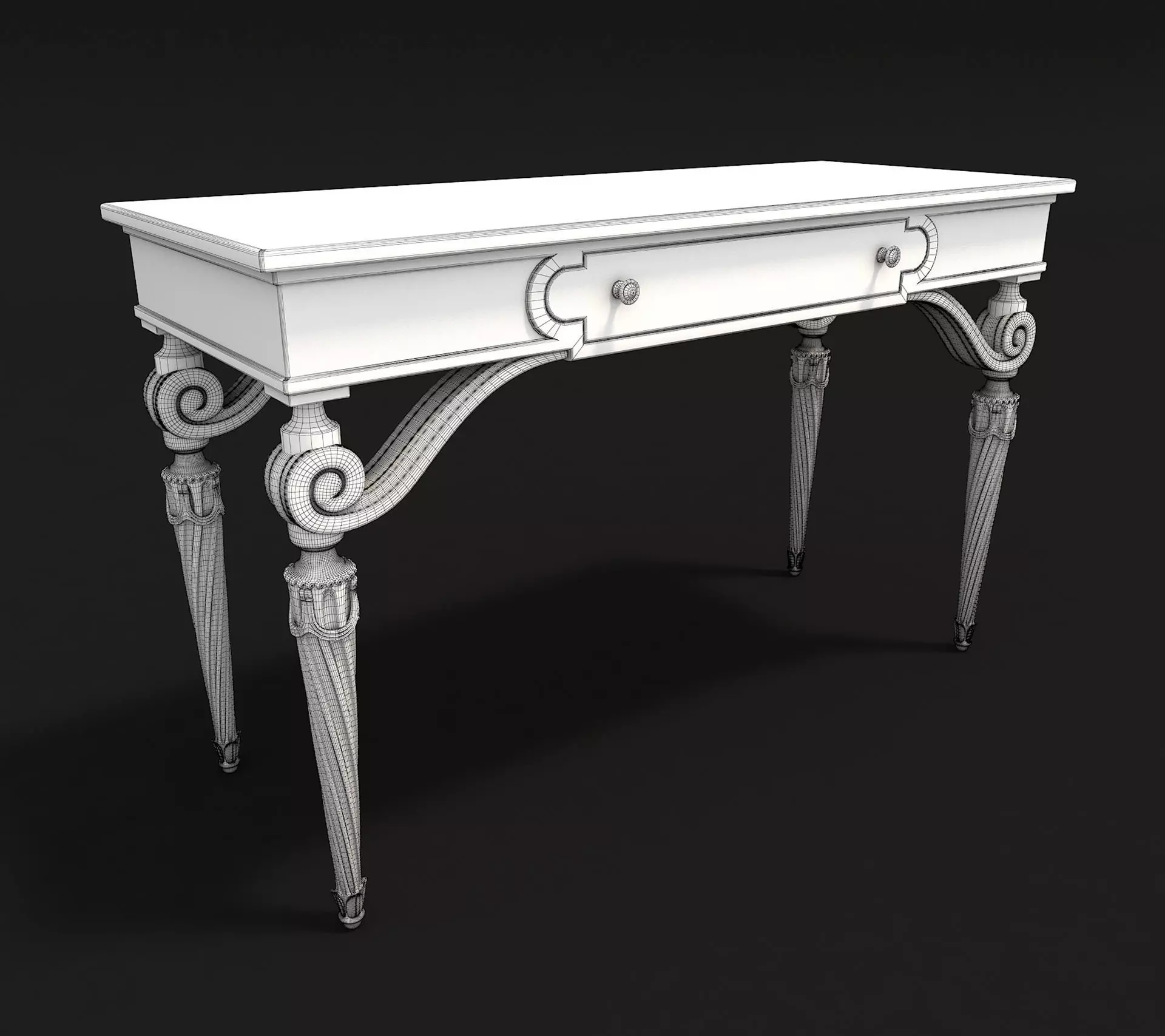 Classic European Style Dressing Table 2 3D model_9