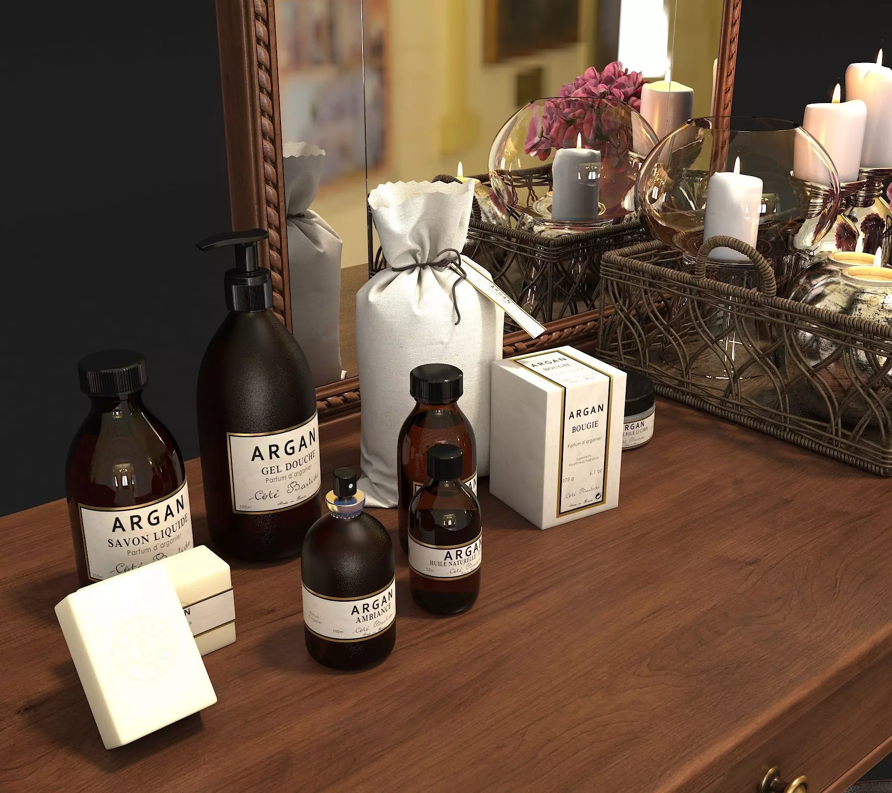 Classic European Style Dressing Table 2 3D model_6