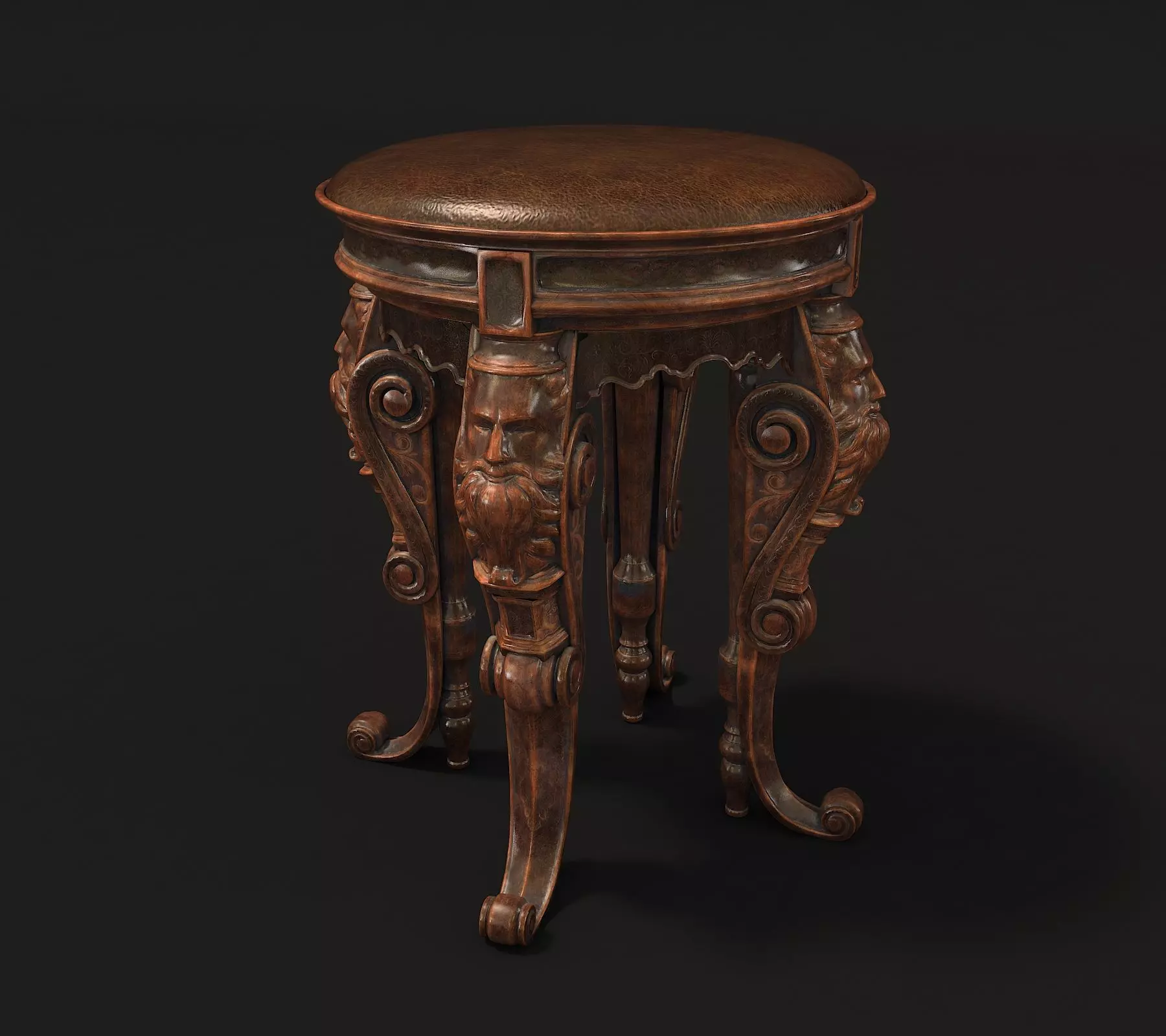 Classic European Style Dressing Table 2 3D model_4
