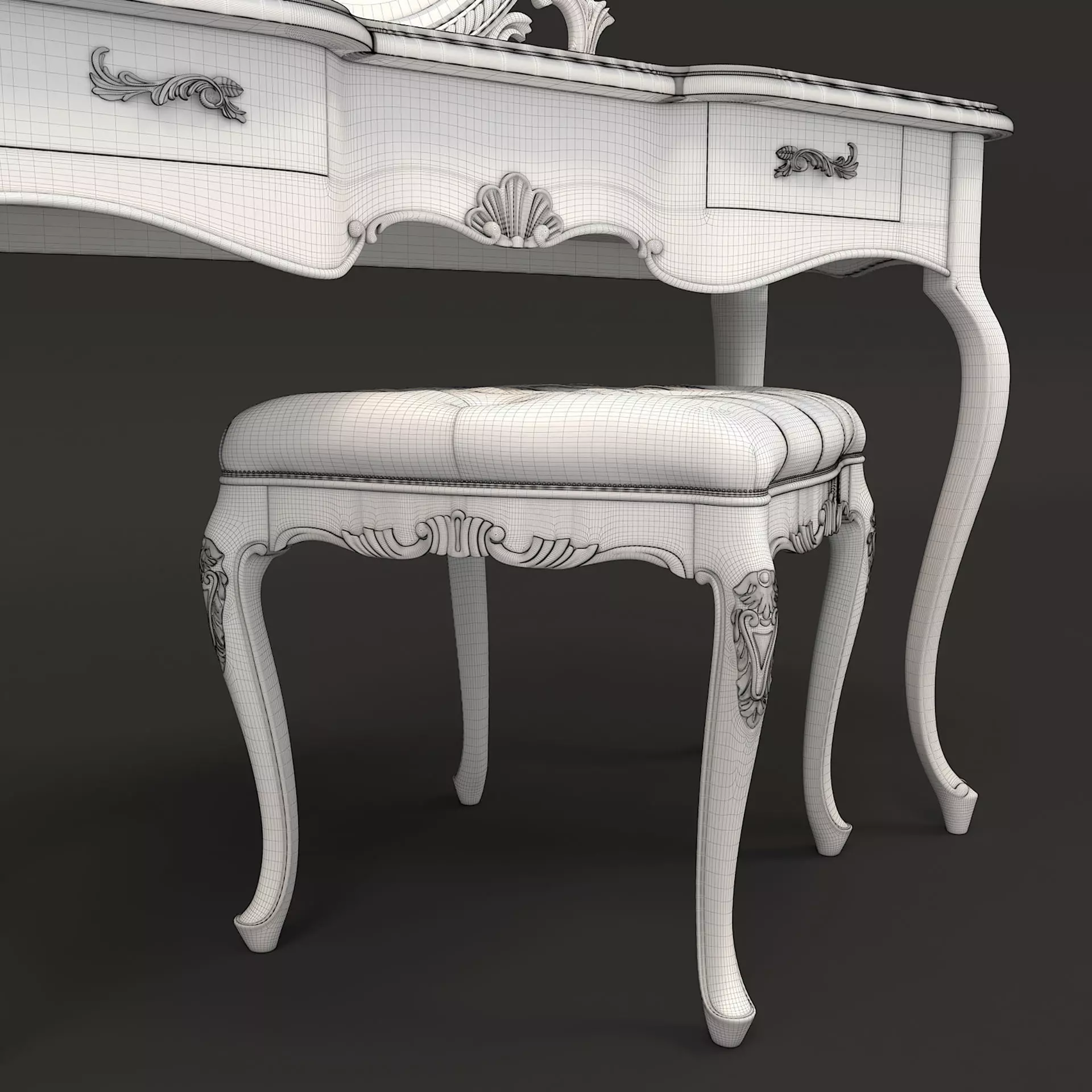 Classic European Style Dressing Table 6 3D model_10