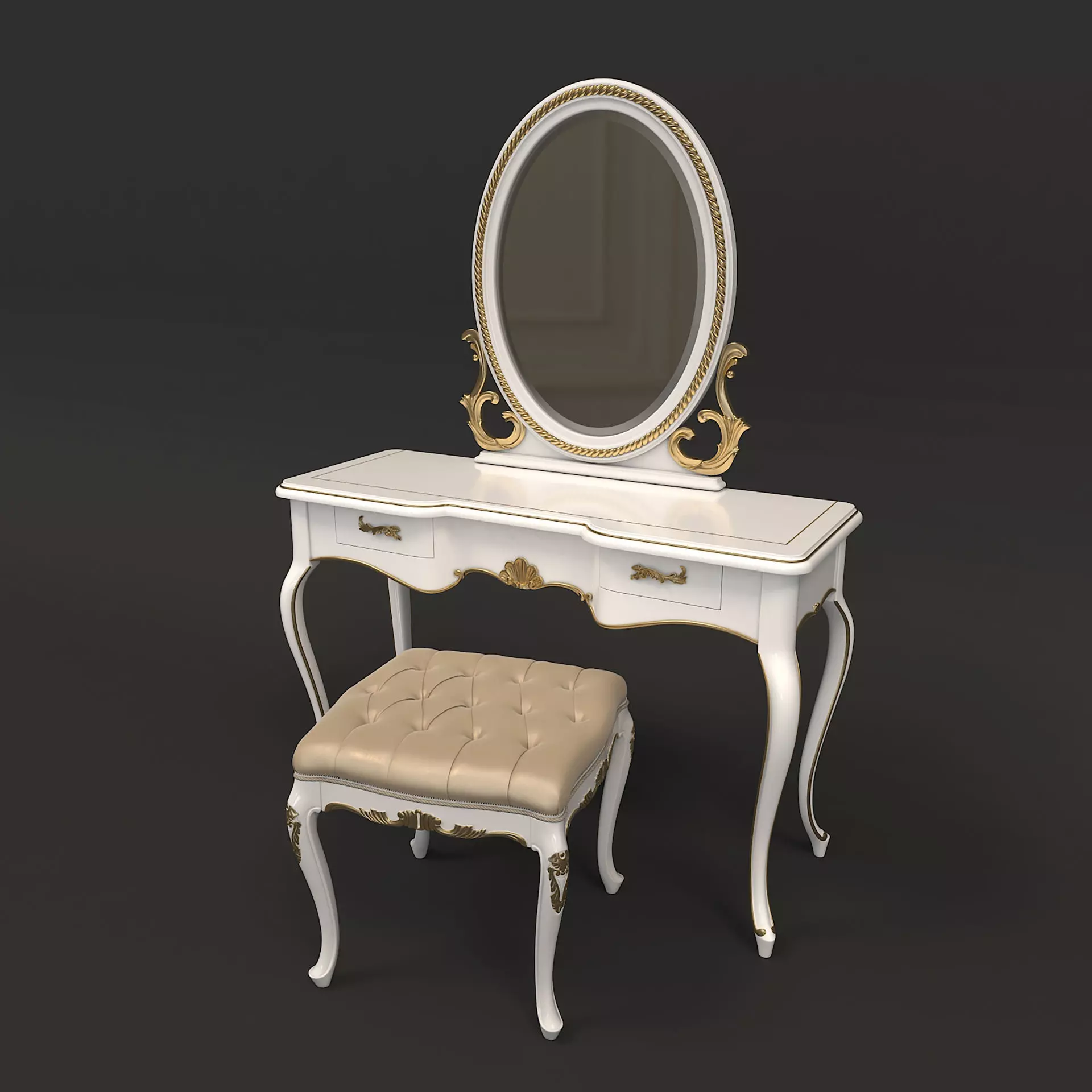 Classic European Style Dressing Table 6 3D model_0