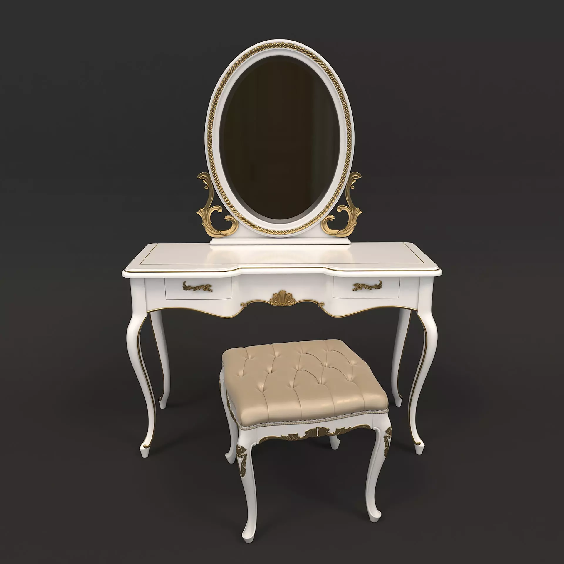 Classic European Style Dressing Table 6 3D model_1