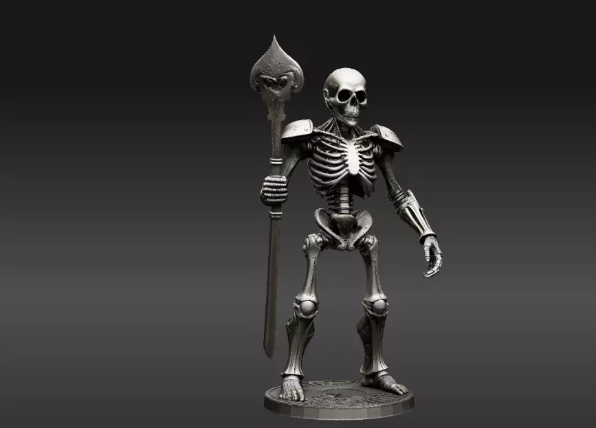 Spooky Skeleton Guardian 3D Model Articulated Printable 3D print model_5