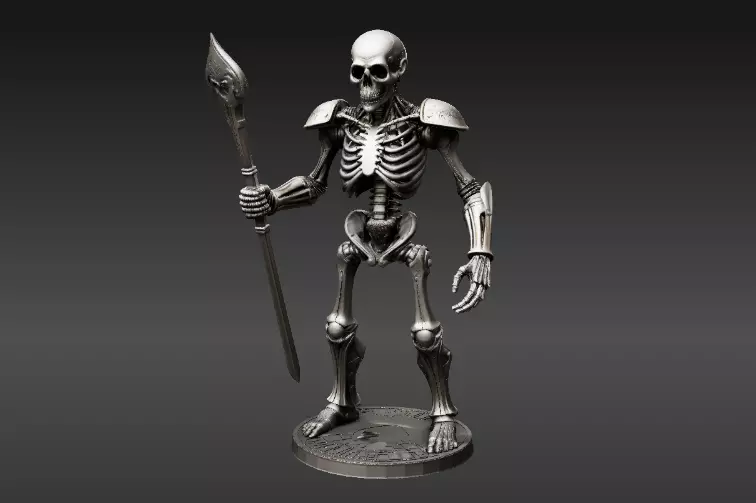 Spooky Skeleton Guardian 3D Model Articulated Printable 3D print model_3