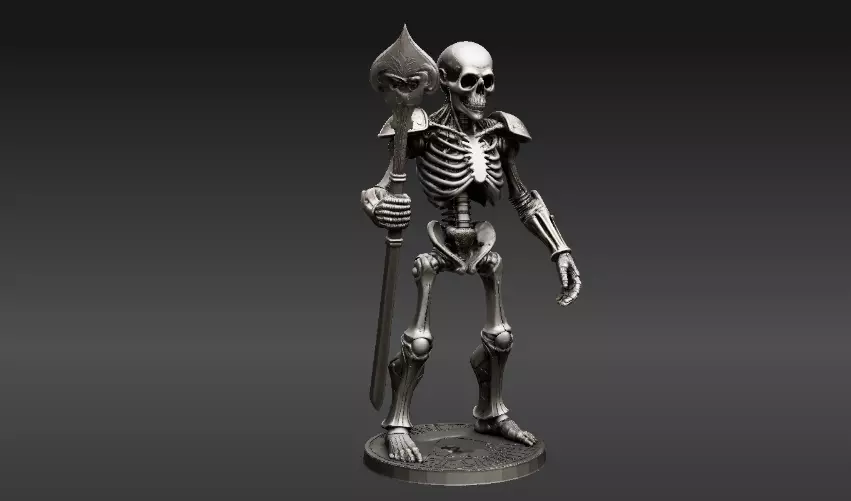 Spooky Skeleton Guardian 3D Model Articulated Printable 3D print model_8