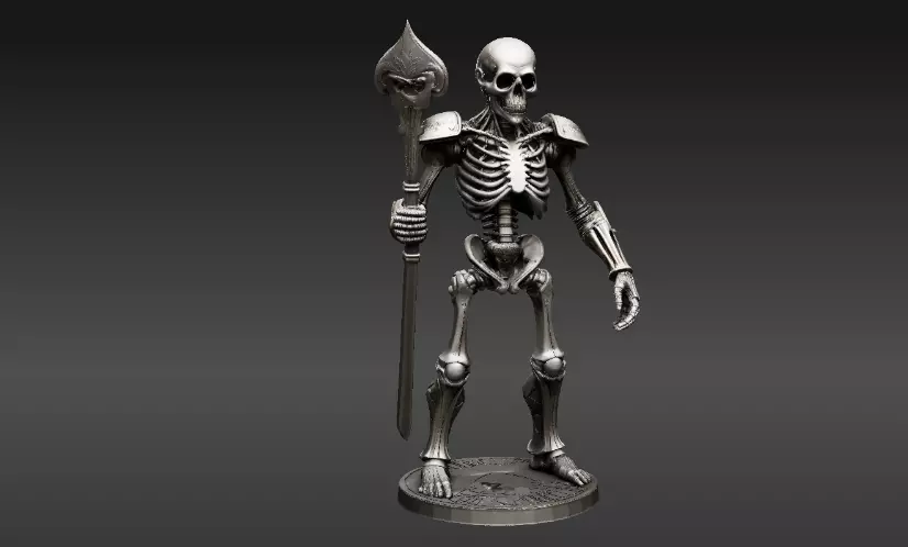 Spooky Skeleton Guardian 3D Model Articulated Printable 3D print model_6