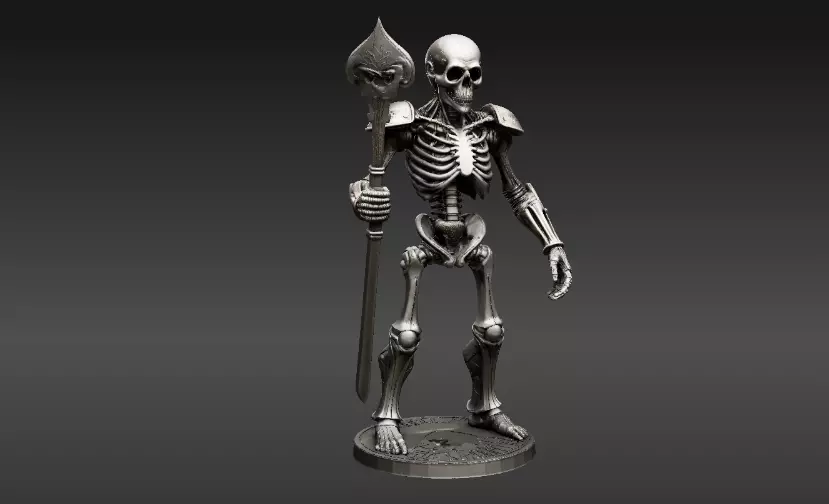 Spooky Skeleton Guardian 3D Model Articulated Printable 3D print model_7