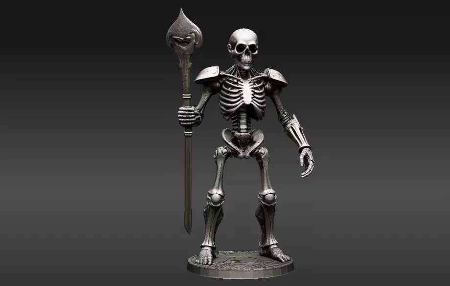 Spooky Skeleton Guardian 3D Model Articulated Printable 3D print model_4