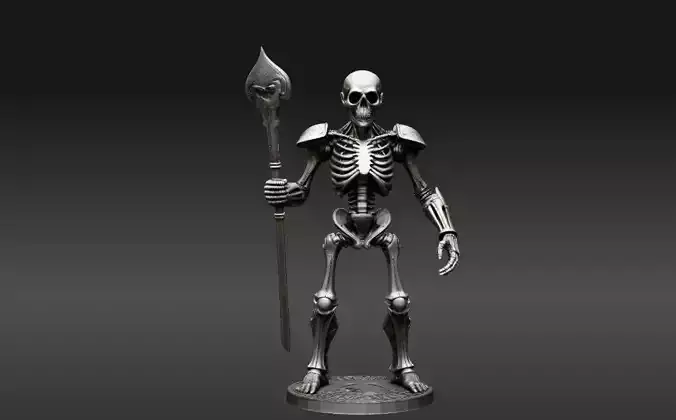 Spooky Skeleton Guardian 3D Model Articulated Printable 3D print model