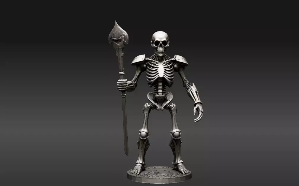 Spooky Skeleton Guardian 3D Model Articulated Printable 3D print model_0